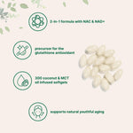 Micro Ingredients NAC with NAD+ softgels texture and size