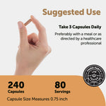 Micro Ingredients Nattokinase 240 vegetarian capsules container back view