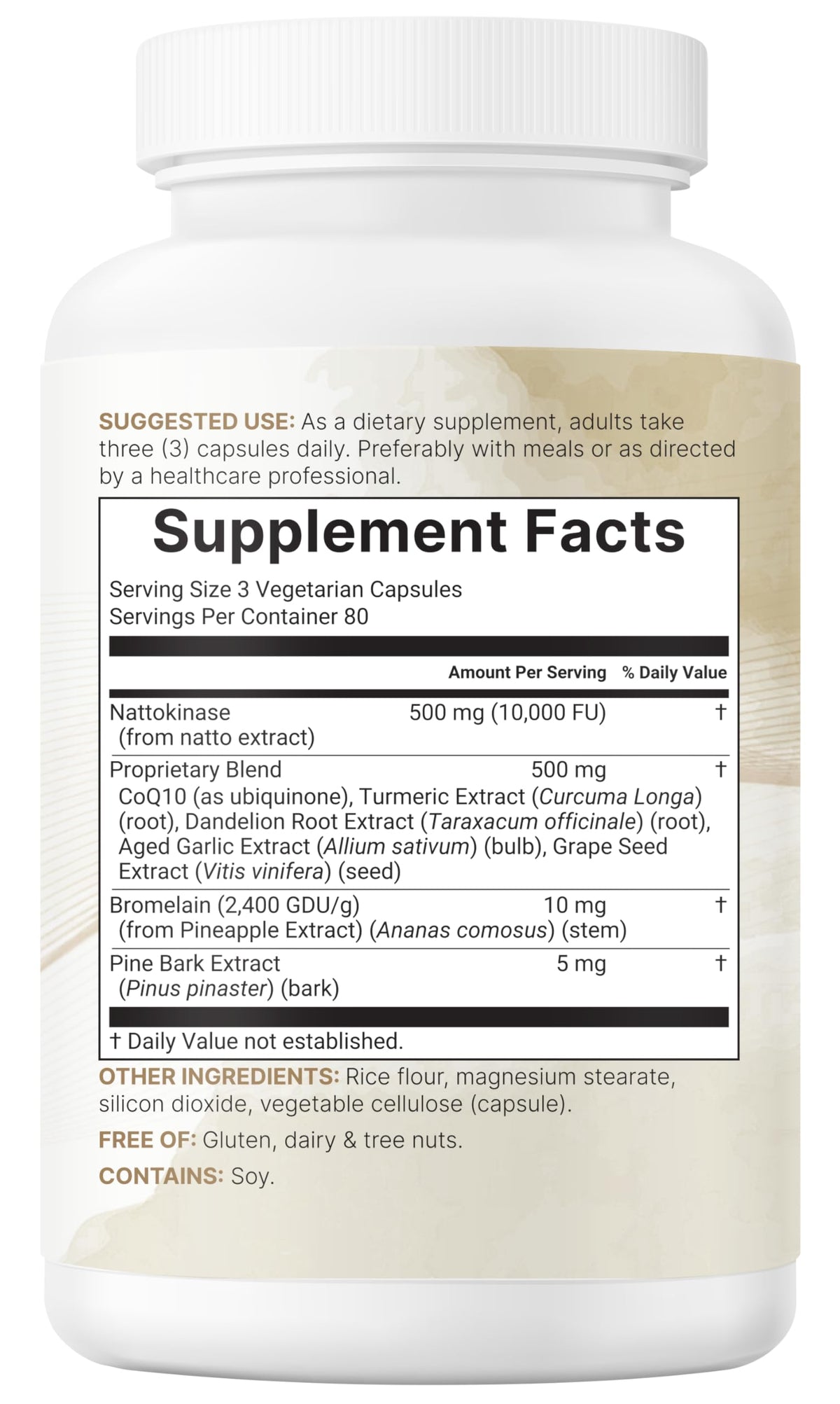 Micro Ingredients Nattokinase complete product bottle with cap secured