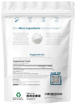 Micro Ingredients Glycine Powder nutritional facts supplement label