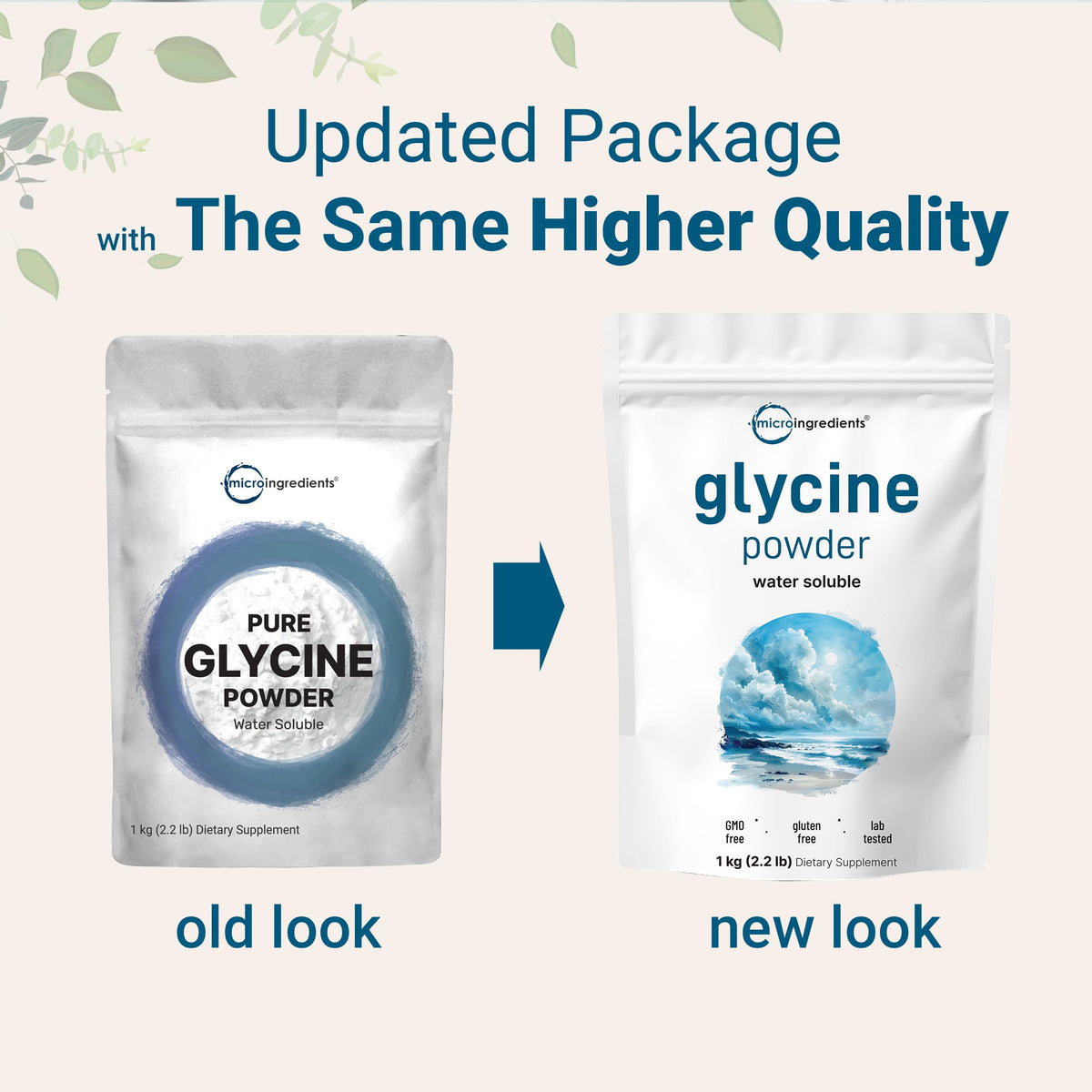 Micro Ingredients Glycine Powder bulk 1kg package certification details