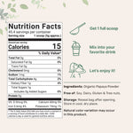 Micro Ingredients Organic Papaya Fruit Powder nutrition facts label detail