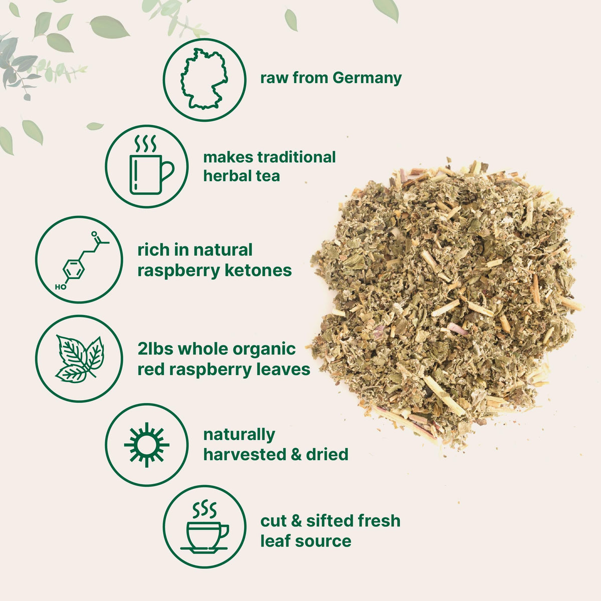 Micro Ingredients organic raspberry leaf tea USDA certification label