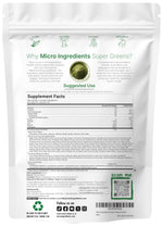 Micro Ingredients super greens powder ingredient label close up