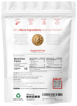 Micro Ingredients Organic Acerola Powder packaging back label details