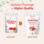 Micro Ingredients Organic Acerola Powder fine texture close up view