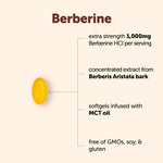 Micro Ingredients berberine softgels supplement facts label detail