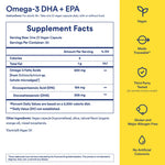 Ritual bioavailable DHA and EPA dietary supplement nutritional label close up