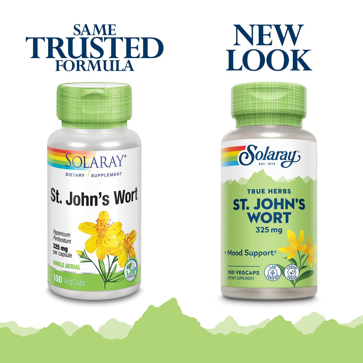 Solaray St Johns Wort 100 vegan capsules bottle packaging