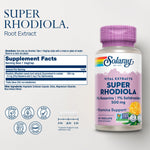 Solaray Super Rhodiola 60 vegetarian capsules bottle label