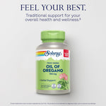 Solaray Oil of Oregano vegan softgels displayed next to the product packaging