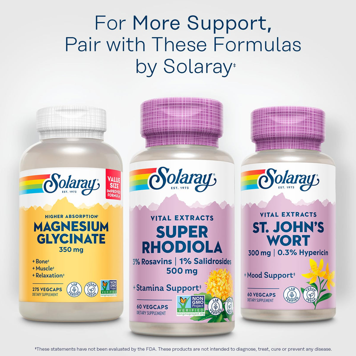 Authentic USA-imported Solaray Super Rhodiola supplement bottle