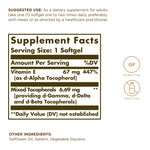 Solgar Naturally Sourced Vitamin E 67 mg twin pack supplement labels