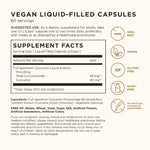 Close up of Solgar Full Spectrum Curcumin label detailing water soluble extract