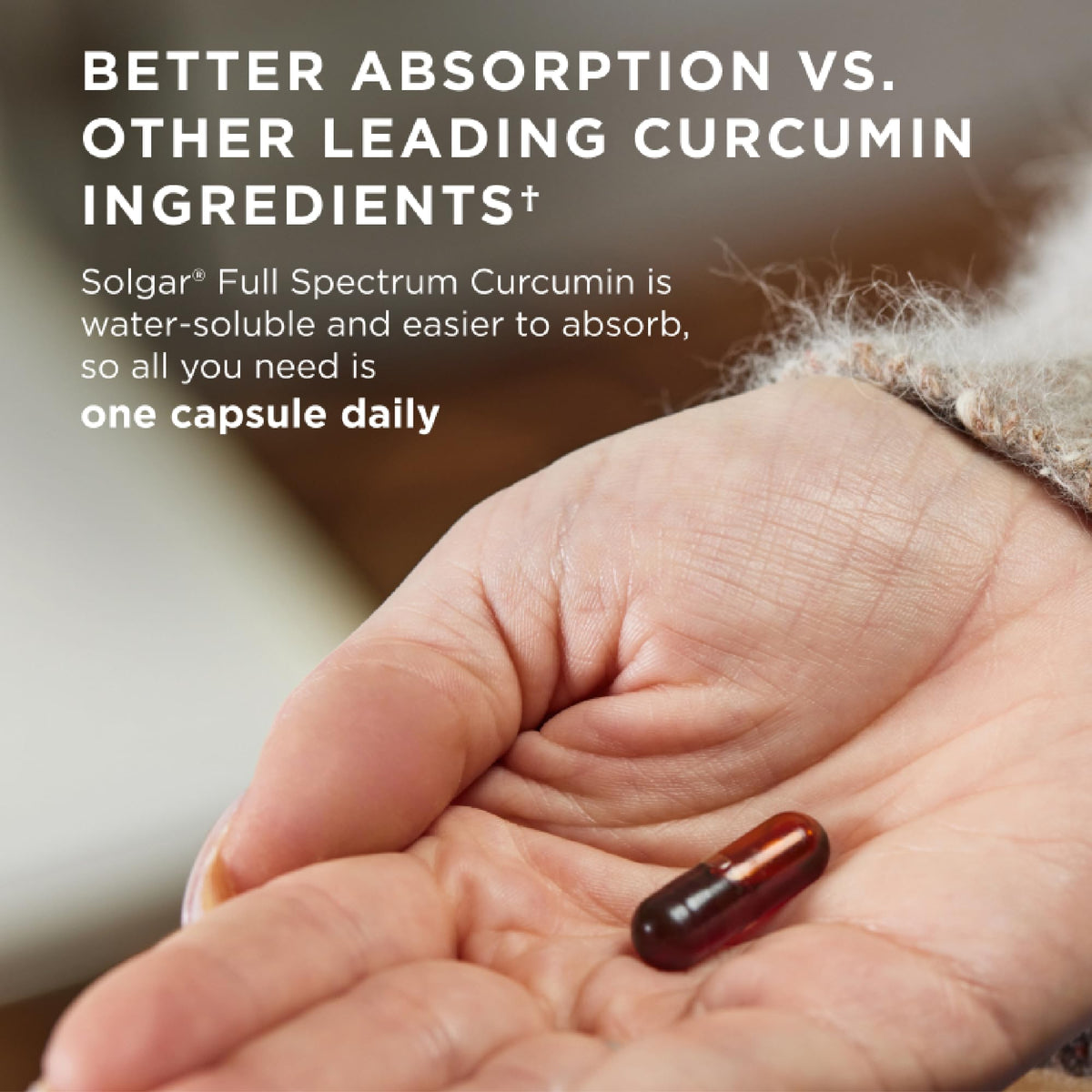 Solgar Full Spectrum Curcumin supplement bottle side view showing nutrition facts