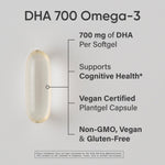 Sports Research plant based omega 3 algae oil supplement bottle showing certified vegan labels