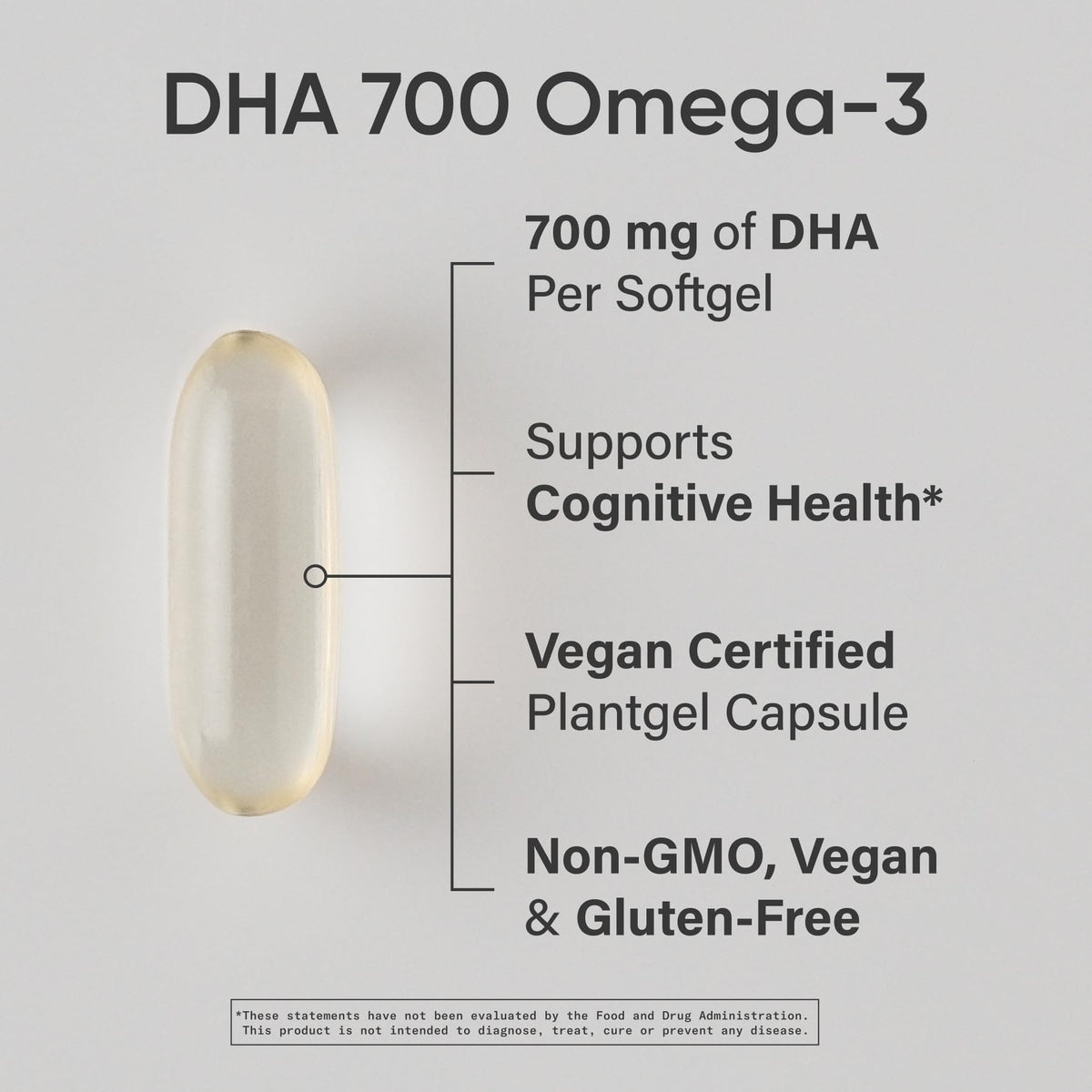 Sports Research plant based omega 3 algae oil supplement bottle showing certified vegan labels
