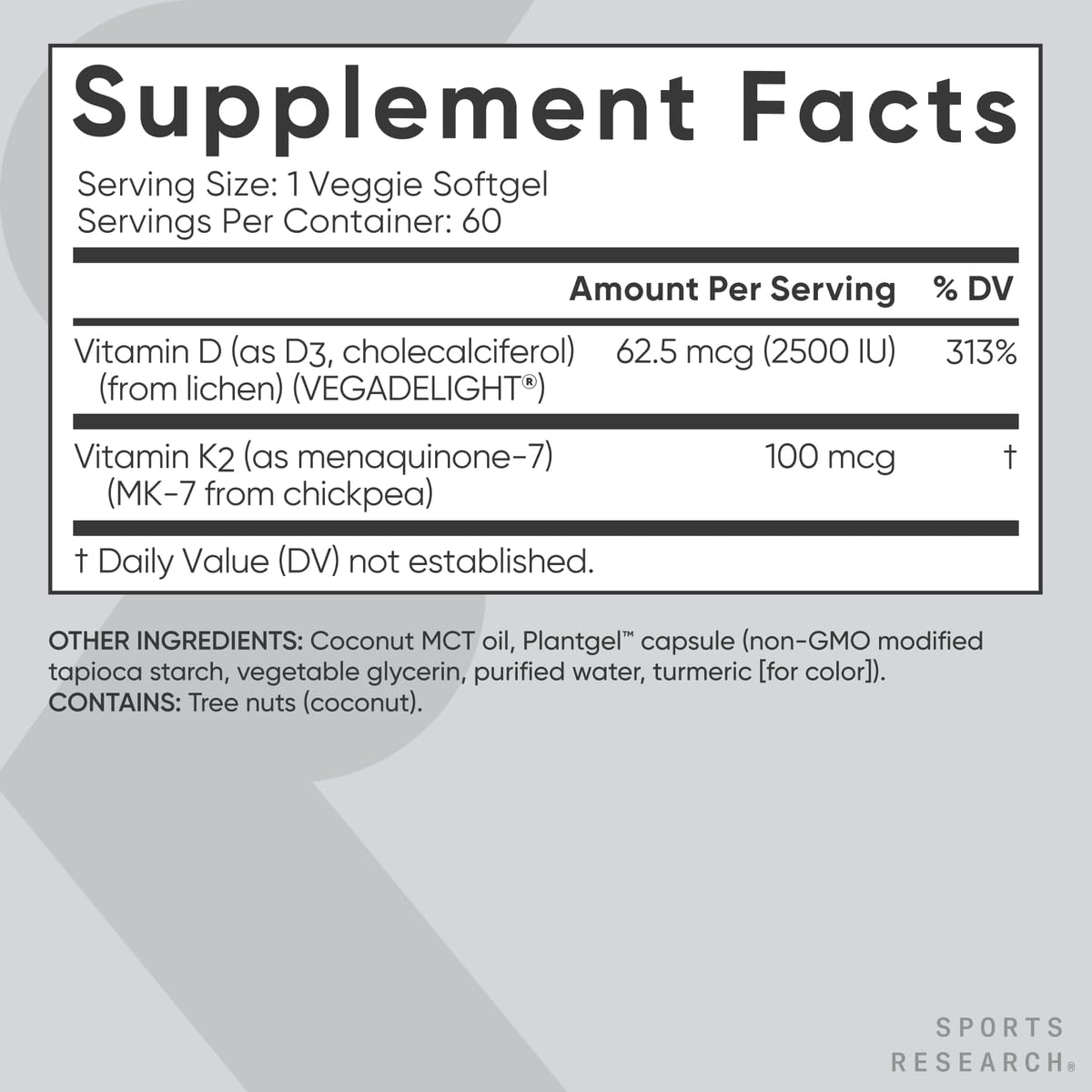 Close up of Sports Research veggie softgels