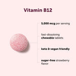 Premium USA imported fast dissolving Vitamin B12 tablets displayed on a clean background