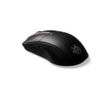 SteelSeries Rival 3 wireless mouse side profile highlighting the sleek thumb grip design