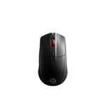 SteelSeries Rival 3 mouse top view displaying the scroll wheel and CPI button layout