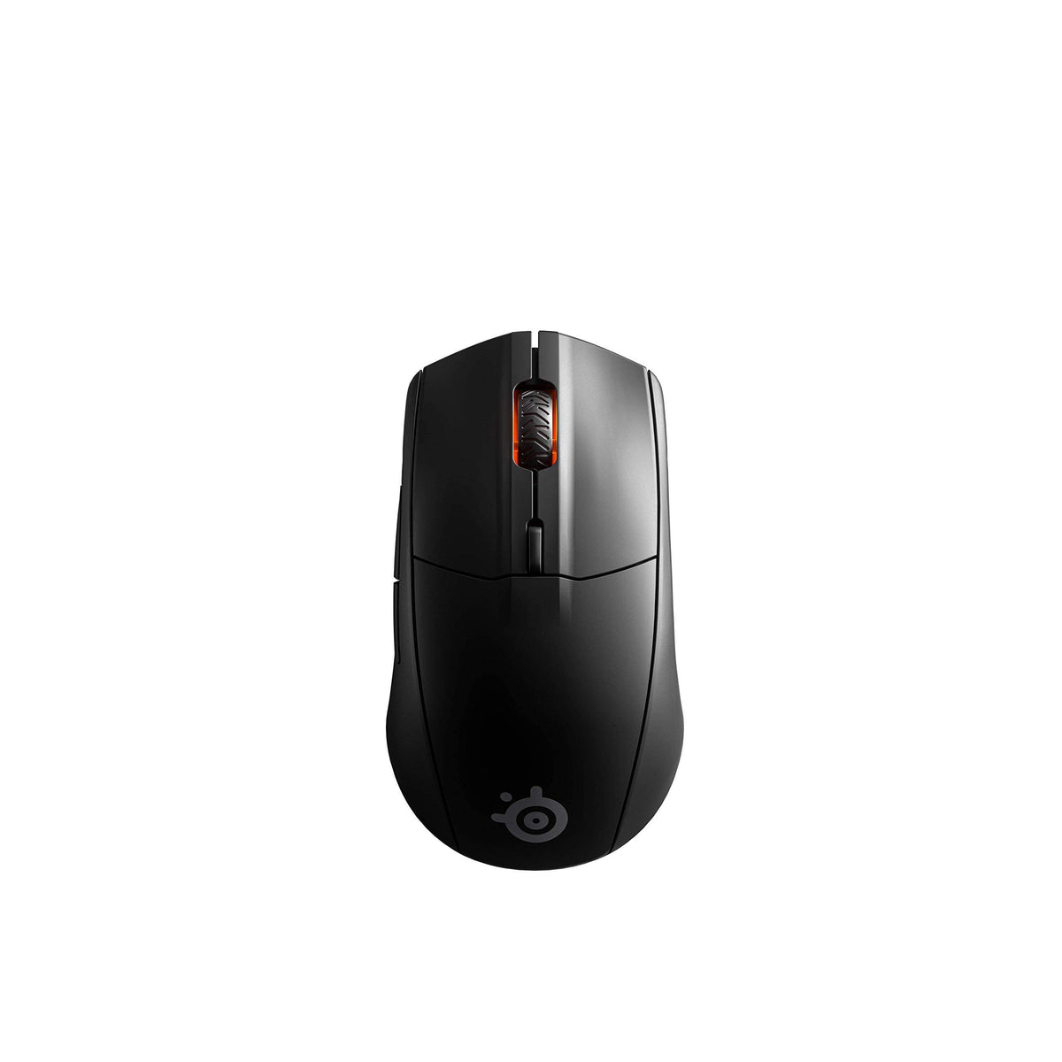 SteelSeries Rival 3 mouse top view displaying the scroll wheel and CPI button layout