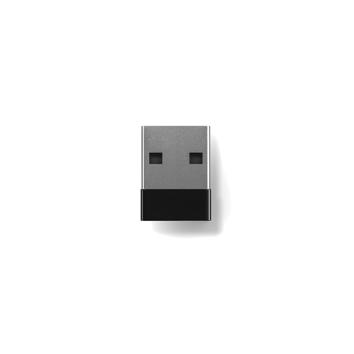 SteelSeries Rival 3 wireless mouse next to its compact USB nano-receiver dongle
