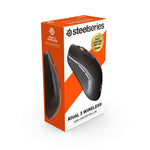 SteelSeries Rival 3 wireless gaming mouse illuminating its subtle RGB scroll wheel notification light