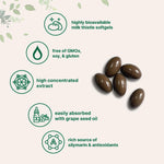Premium imported USA liver health supplement softgels showing pure natural ingredients.