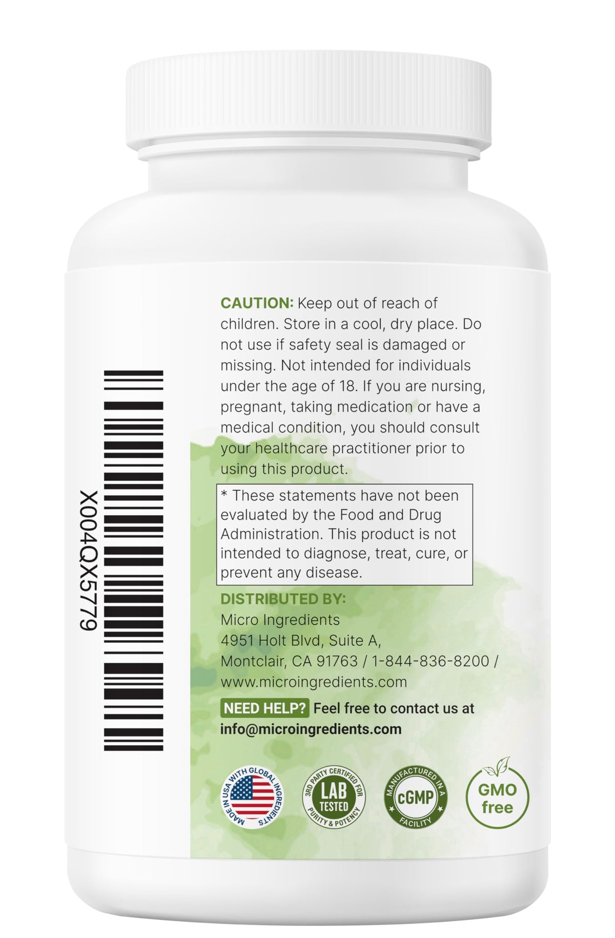 Micro Ingredients EGCG Green Tea Extract bottle with capsules