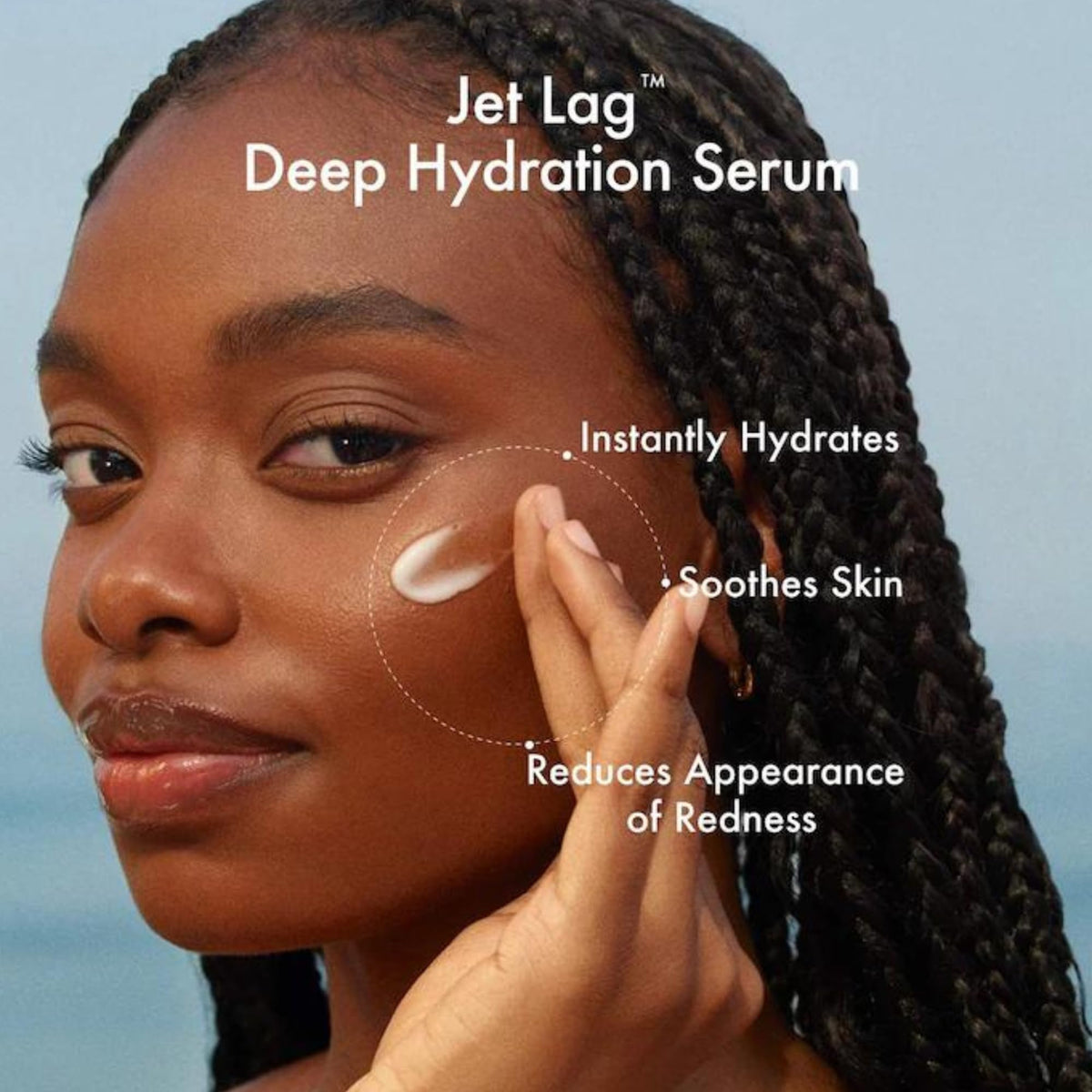 Summer Fridays Jet Lag Hydrating Eye Patches placement on under eye area