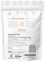 Micro Ingredients 2-in-1 bone and heart health supplement liquid softgels back ingredients label