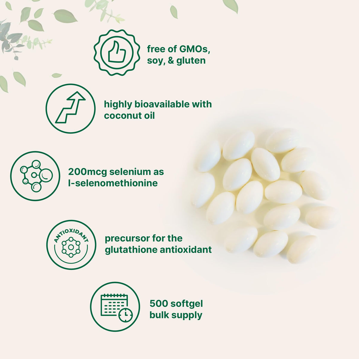 Back label of Micro Ingredients L-Selenomethionine supplement with nutritional facts