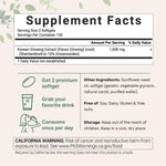 Close up view of the liquid softgel capsules of Red Panax Ginseng for immune health