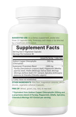 Chlorophyll Super Greens Complex extra strength 3000 mg dosage highlights