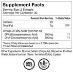 Momentous Omega 3 1600 milligram dietary supplement bottle isolated on a crisp white background for product clarity.