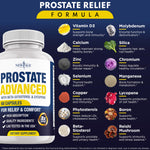 New Age Prostate Advanced capsules showing beta-sitosterol and lycopene ingredients.