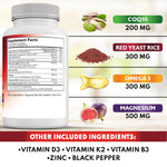 Back of New Age CoQ10 supplement bottle showing ingredients