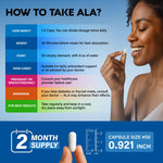 NutraHarmony 600mg ALA bottle side view