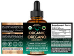 Nutraharmony organic oregano oil supplement with sixty percent carvacrol label details