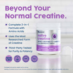 NativePath Creatine Monohydrate Powder ingredient label