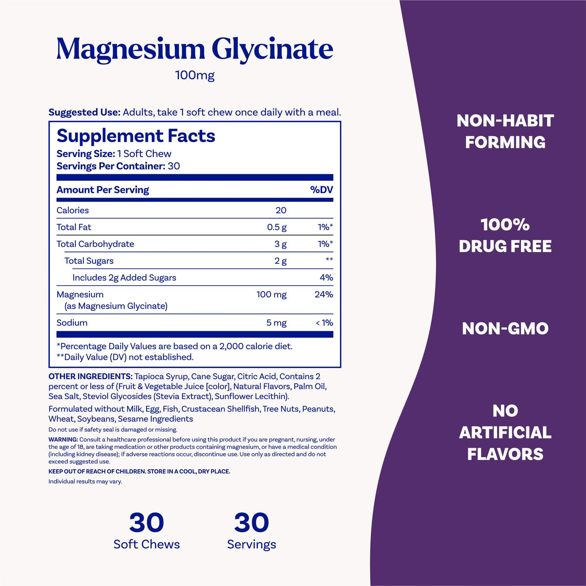 Individually wrapped cherry lemon magnesium glycinate chews for sleep