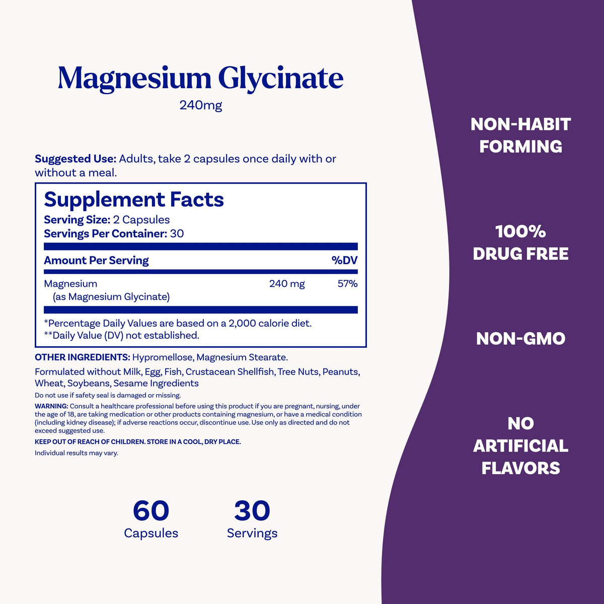 Natrol Magnesium Glycinate capsules for stomach gentle dietary mineral replenishment