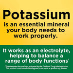Nature Made Potassium Gluconate dietary supplement nutritional facts label