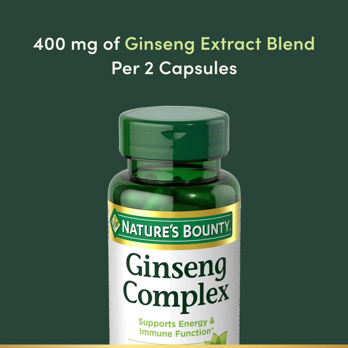 Nature's Bounty Ginseng Complex capsules for energy and immune support
