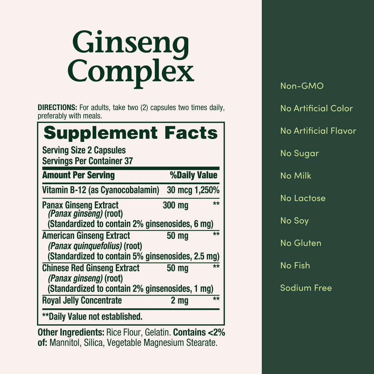 Authentic Nature's Bounty Ginseng Complex imported USA supplement