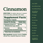 Close up of Nature's Bounty Cinnamon supplement packaging