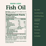 Back label of Nature's Bounty imported fish oil twin pack detailing supplement facts and ingredients