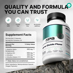 Nature's Pure Blend L Arginine and L Citrulline capsules supplement facts label