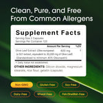 Back label of NatureBell high strength 50 is to 1 concentrate detailing supplement facts and serving sizes